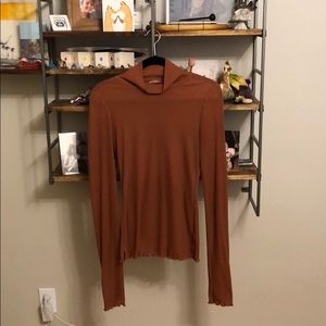 Free People Long Sleeve Mock Neck Tee